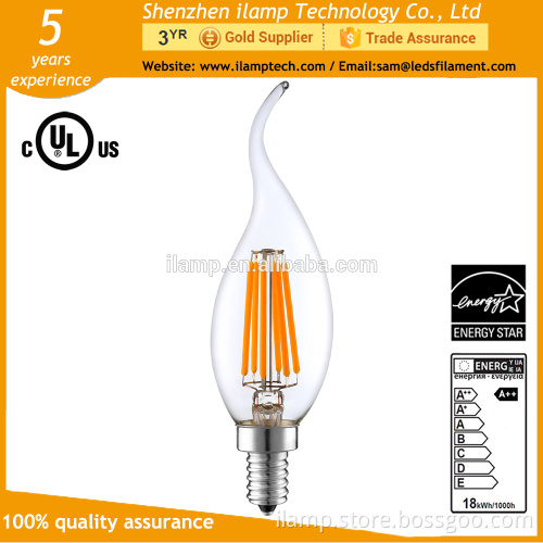 ilamptech c35 intertek lighting led filament candle dimmable e14 c35 led candle led light